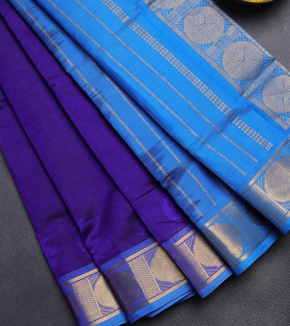 Blue Silk Cotton Saree